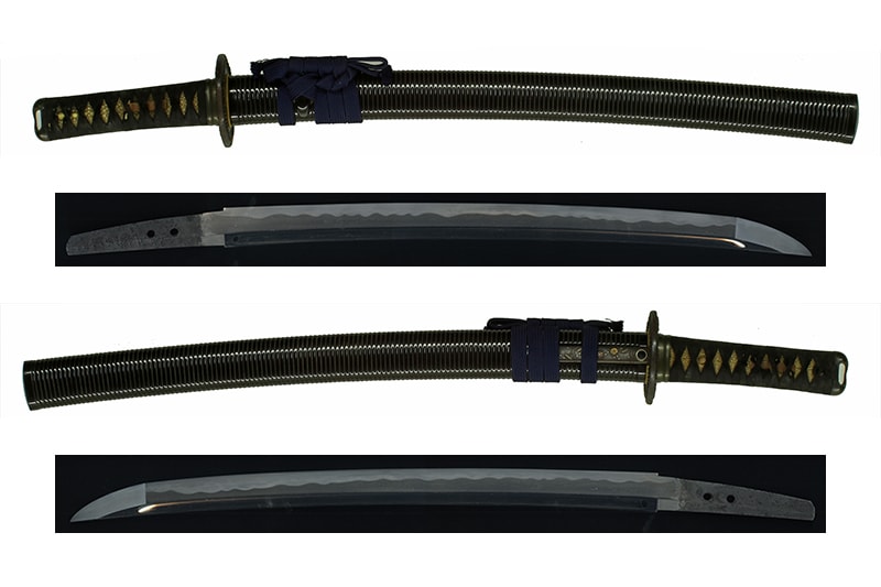 大小 保存刀剣 無銘金房 二尺二寸八分 打刀拵、白鞘付 特別保存刀剣 肥前守藤原鎮忠 一尺五寸三分 打刀拵、白鞘付 - Photo 21