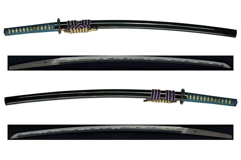 特別保存刀剣 肥前国河内守藤原正広 二尺三寸二分、一尺八寸二分 赤銅金具拵付、白鞘付 - Photo 3