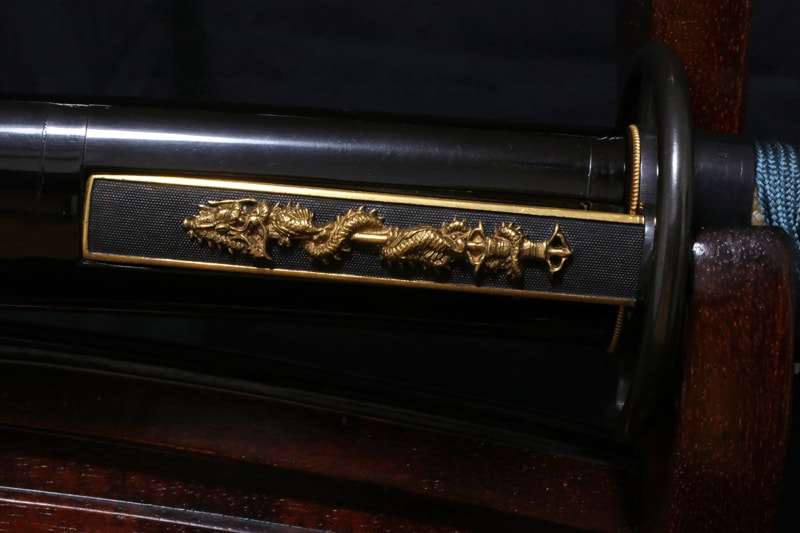 特別保存刀剣 肥前国河内守藤原正広 二尺三寸二分、一尺八寸二分 赤銅金具拵付、白鞘付 - Photo 28