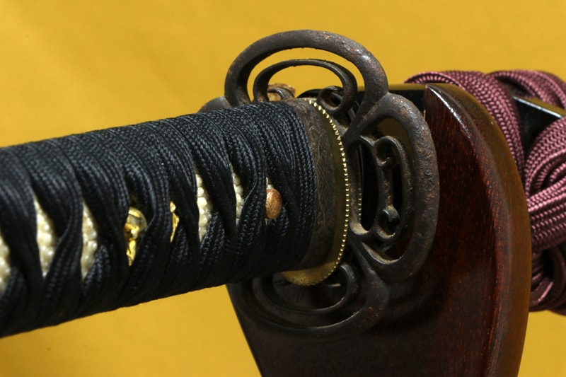 (02-1705) 現代刀 靖國刀匠 因州青谷金崎天龍子源寿光鍛之 二尺八分 打刀拵入 - Photo 8