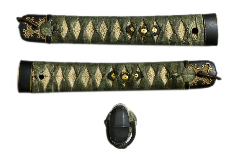 (02-1693)特別保存刀剣 古刀 無銘 実阿 二尺二寸二分 兵庫鎖太刀拵、白鞘付 - Photo 21