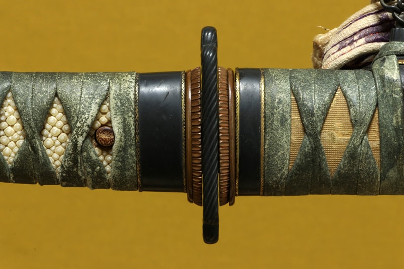 (02-1693)特別保存刀剣 古刀 無銘 実阿 二尺二寸二分 兵庫鎖太刀拵、白鞘付 - Photo 12