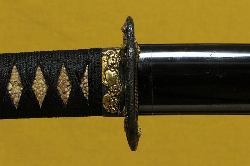 (02-1738)特別保存刀剣(菊紋)丹波守吉道(京五代) 二尺一寸弱 拵入、白鞘付 - Photo 12