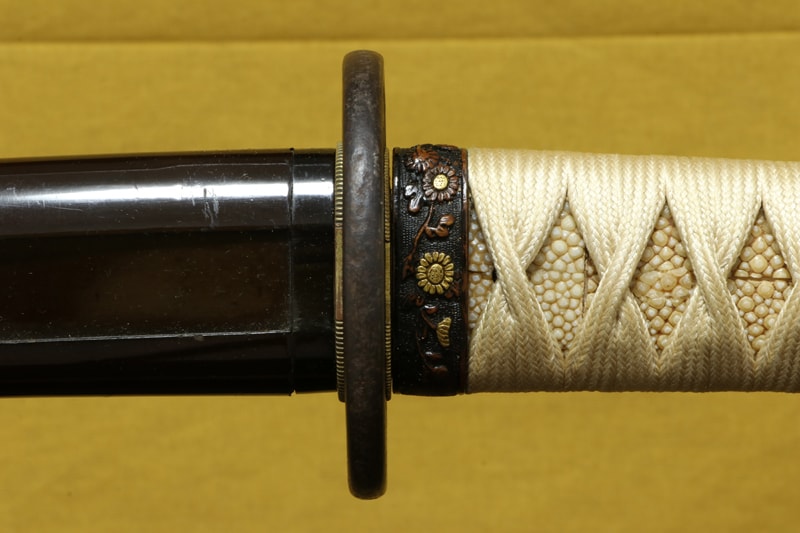 (04-1225) 古刀 兼衡 九寸七分 小刀拵(ちいさかたなこしらえ)入 - Photo 12