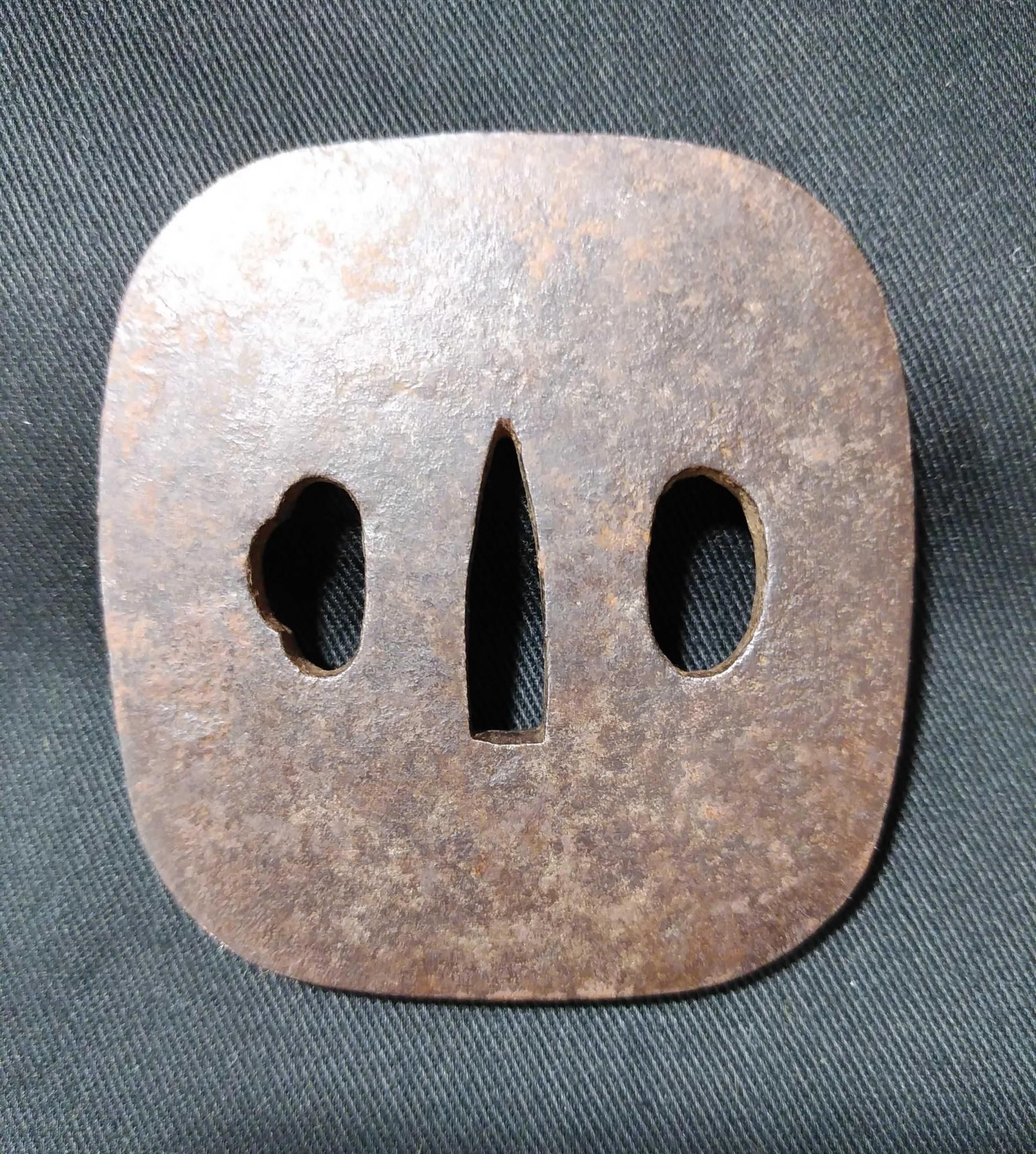 時代 鉄板鐔(G-41)在銘 - Photo 2