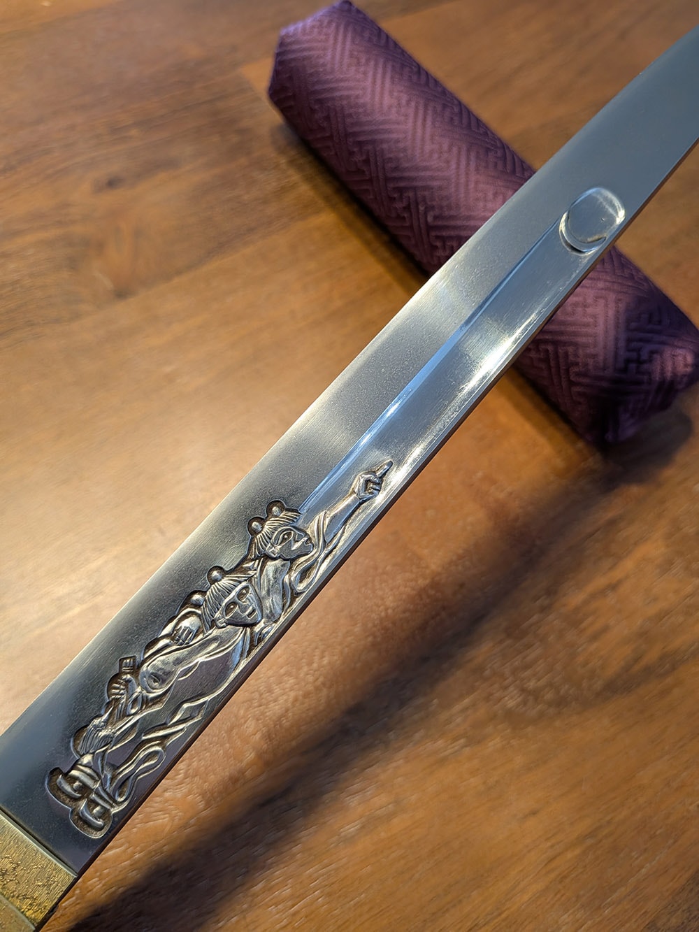 Soshu Tsunahiro tanto with rare horimono - Photo 11