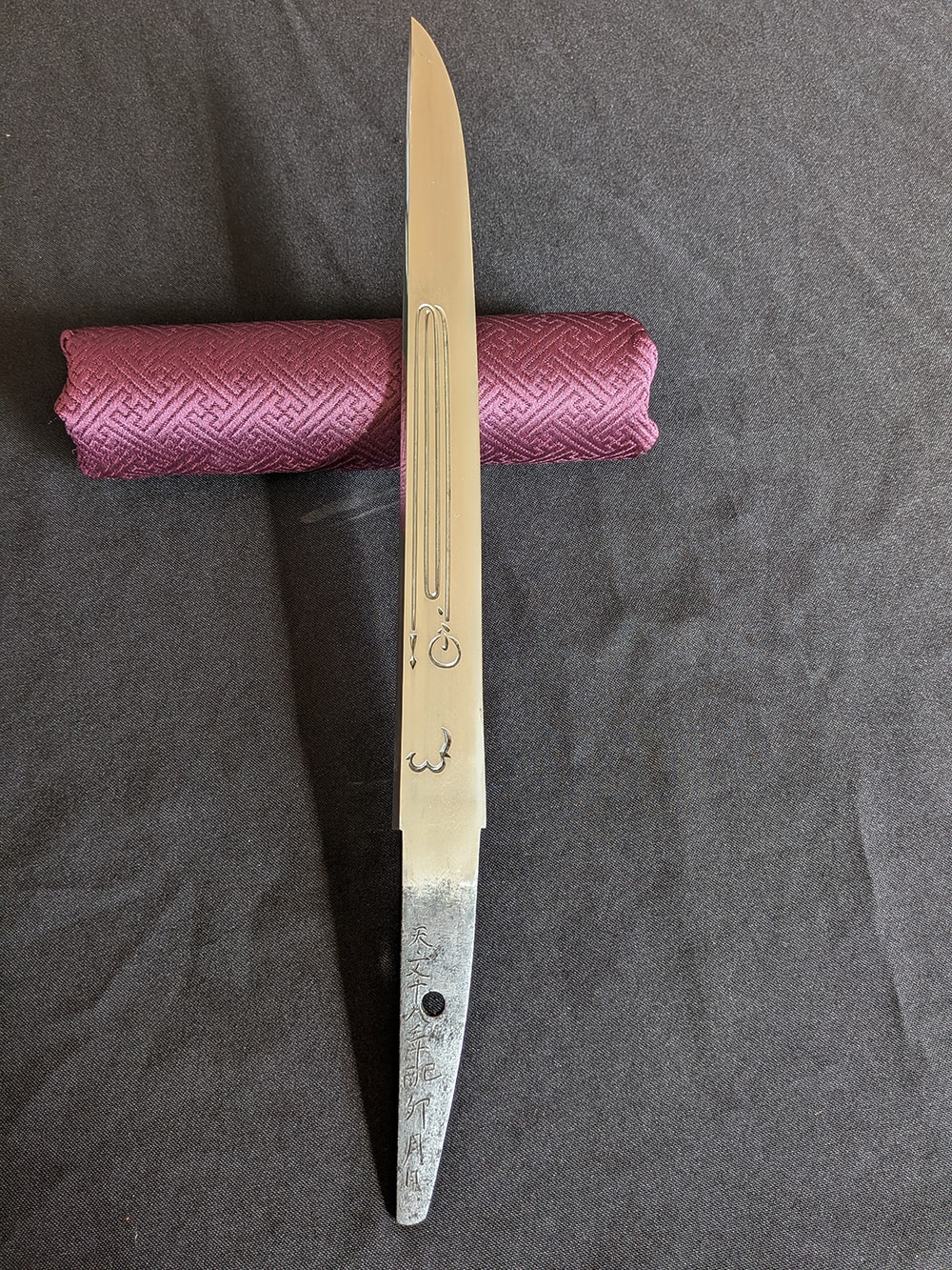 Soshu Tsunahiro tanto with rare horimono - Photo 8