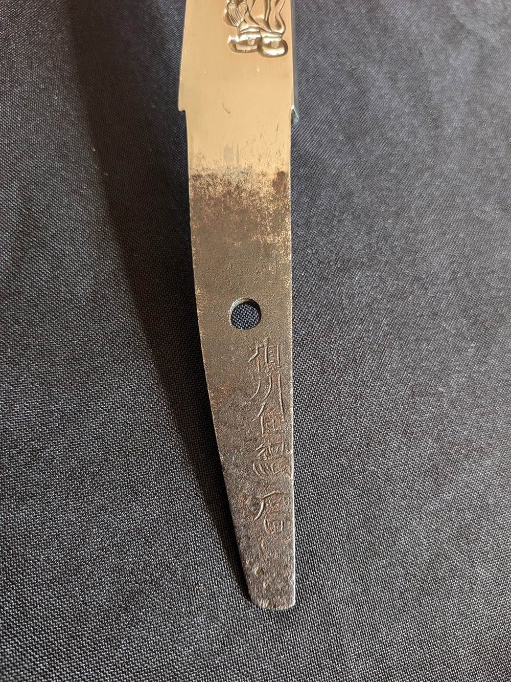 Soshu Tsunahiro tanto with rare horimono - Photo 35