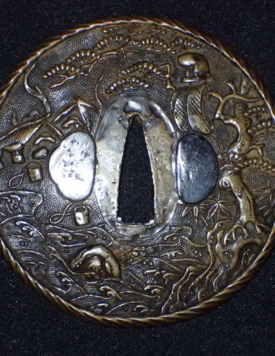 Large shinchu tsuba - Photo 2