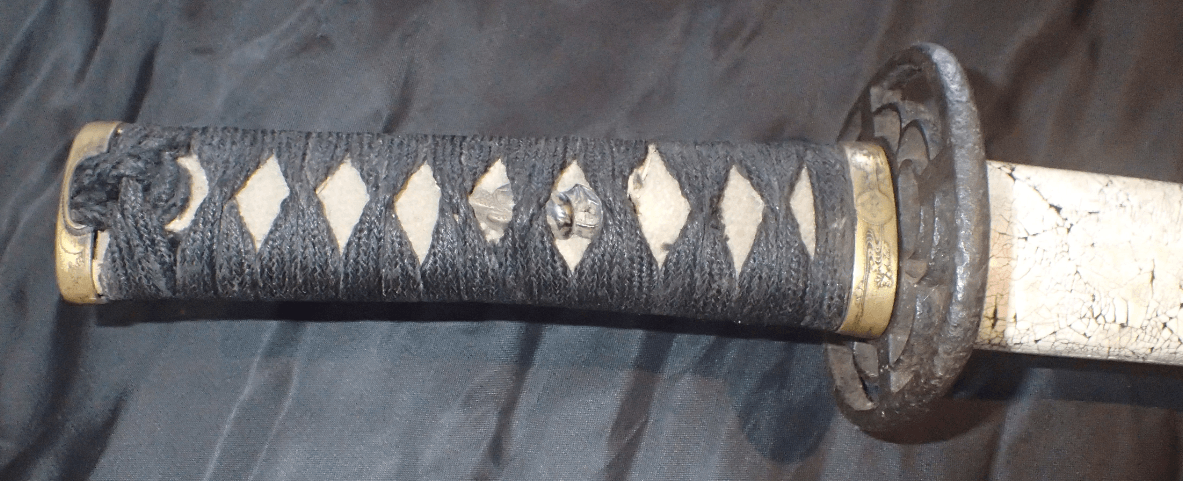 wakizashi koshirae rare crushed shell saya - Photo 19