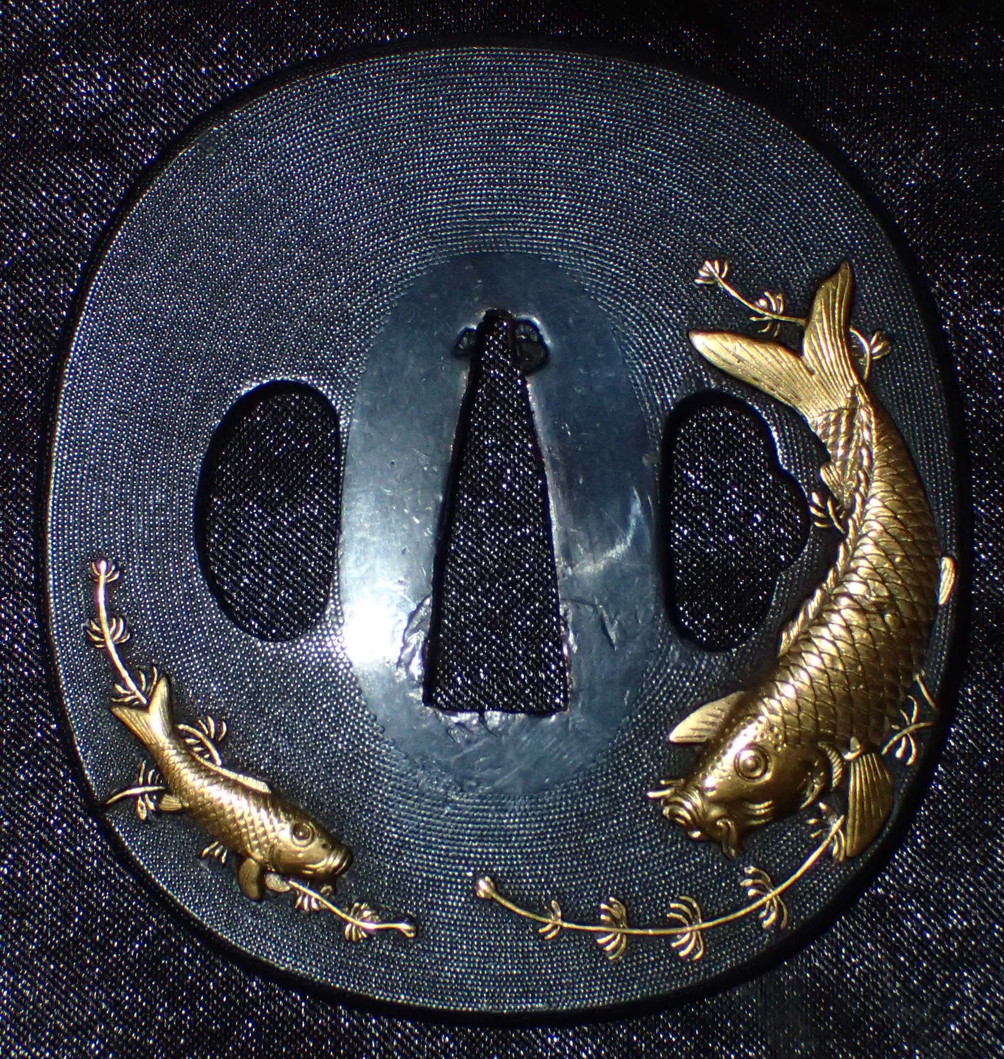 Goto Tsunechika Carp Tsuba NTHK Certificate