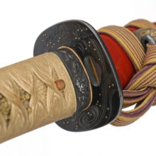 A Superb Wakizashi adorned in silver waves - Photo 21