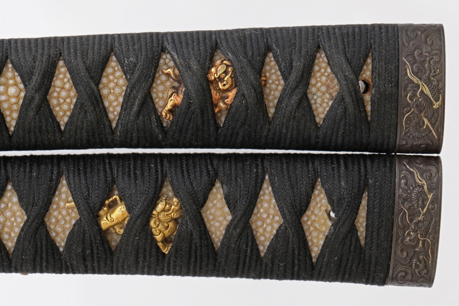 A lovely Shibuichi Dragon and shishi dog Daisho with koto katana and Wakizashi - Photo 29