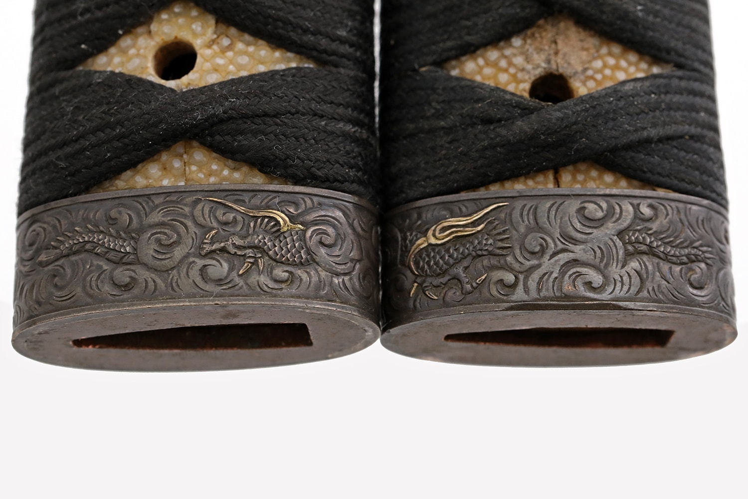 A lovely Shibuichi Dragon and shishi dog Daisho with koto katana and Wakizashi - Photo 16