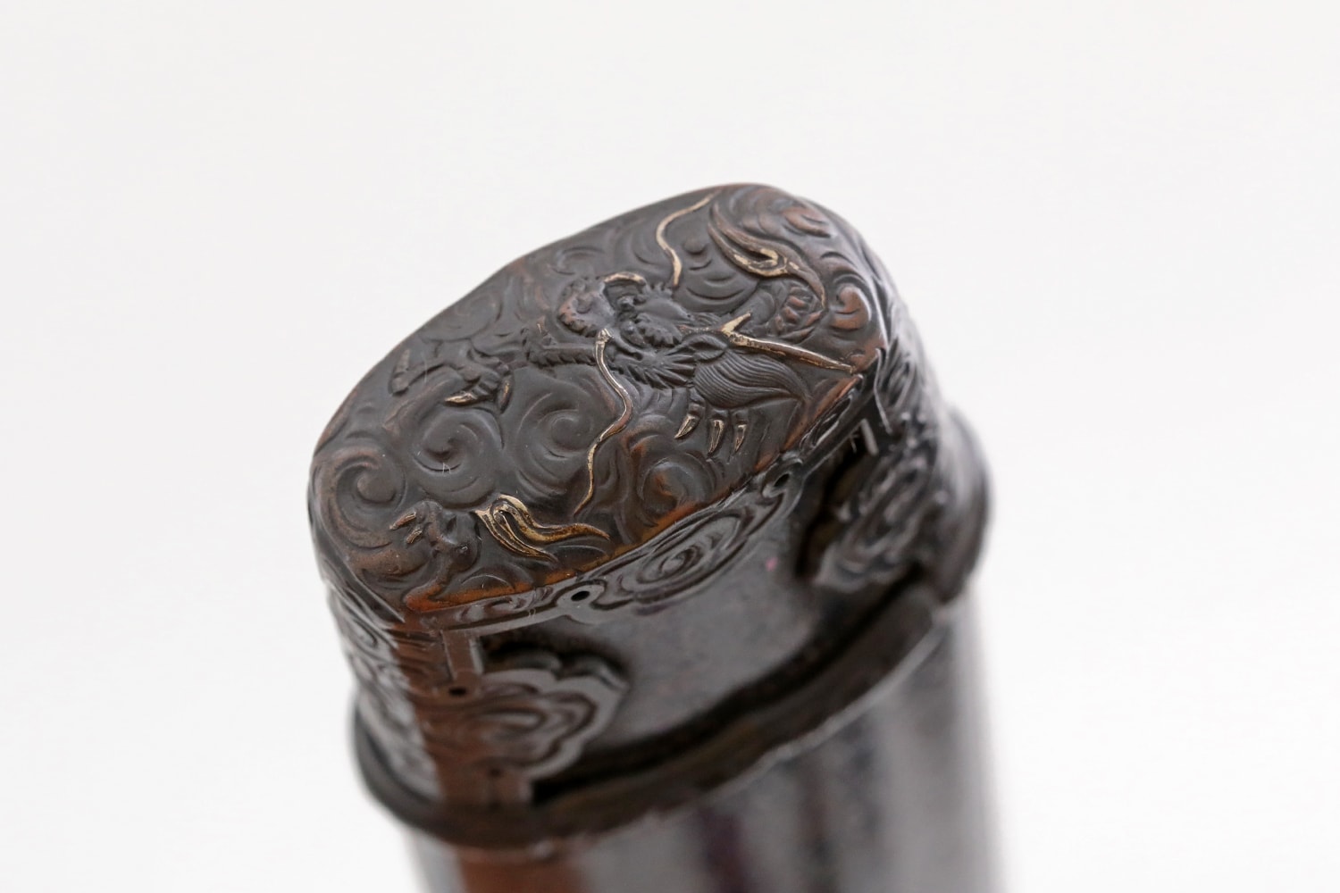 A lovely Shibuichi Dragon and shishi dog Daisho with koto katana and Wakizashi - Photo 25