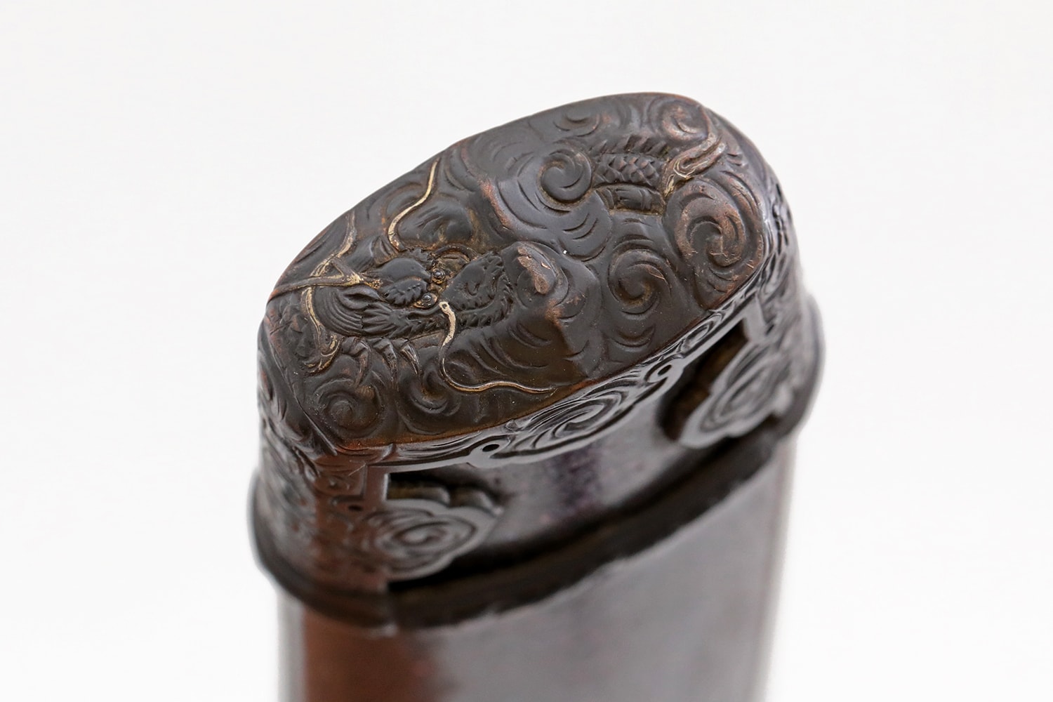 A lovely Shibuichi Dragon and shishi dog Daisho with koto katana and Wakizashi - Photo 24