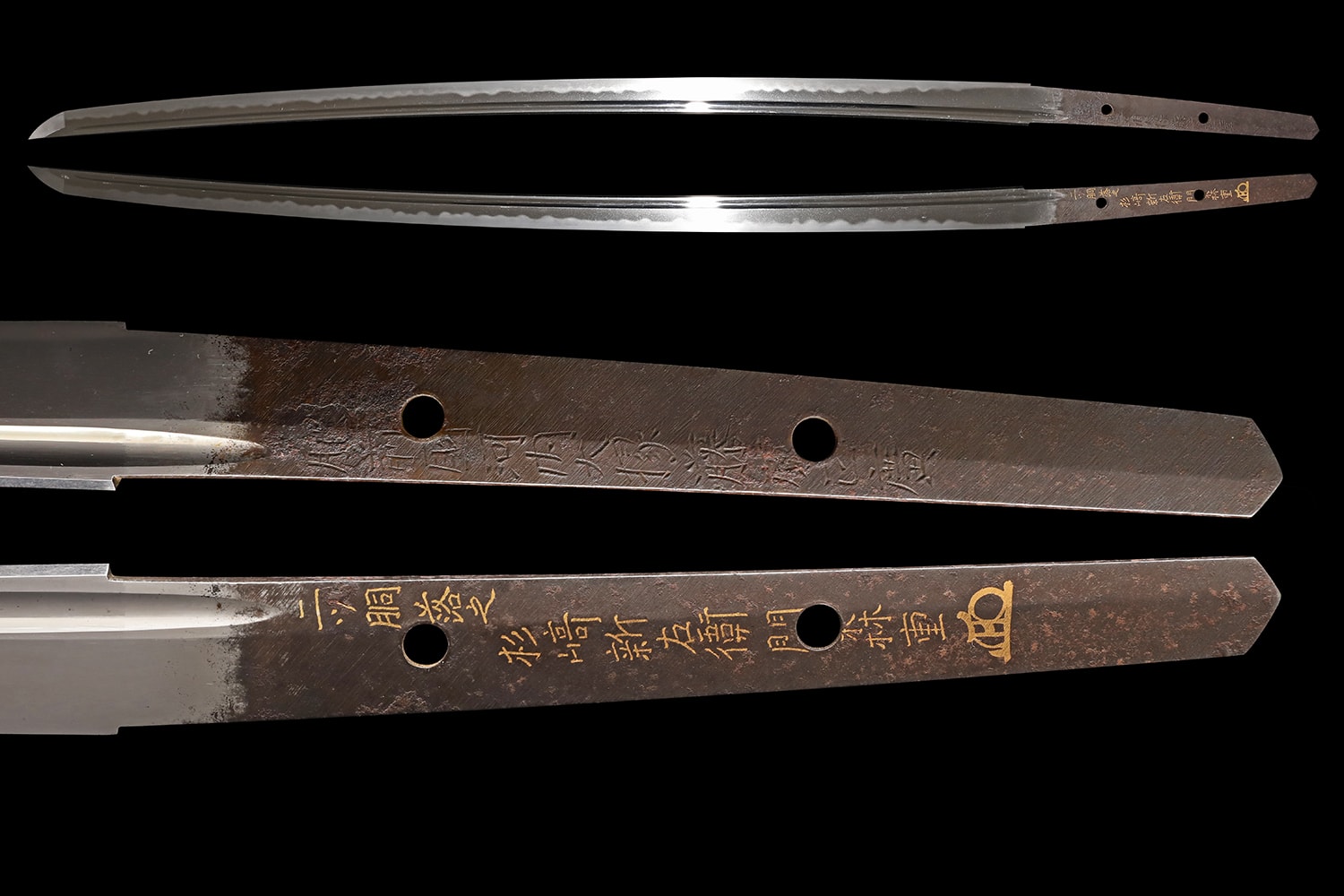 Katana Hizen Masahiro with 2 body Gold Inlay test cut - Photo 23