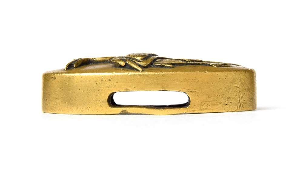 宣徳地鶴図縁頭 無銘Mumei 14-077 - Photo 22