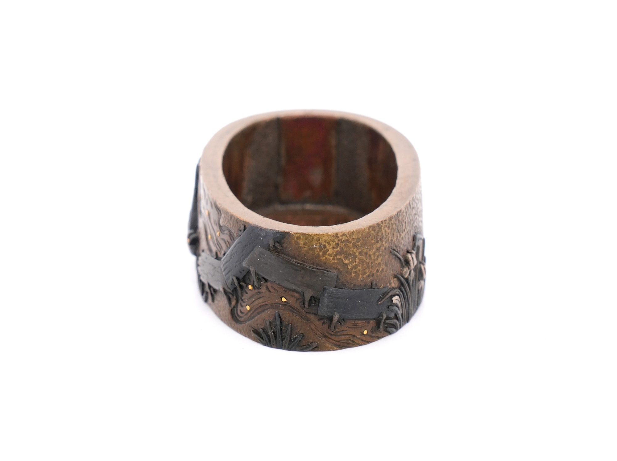 川辺に燕図縁頭 無銘Mumei 14-233 - Photo 27