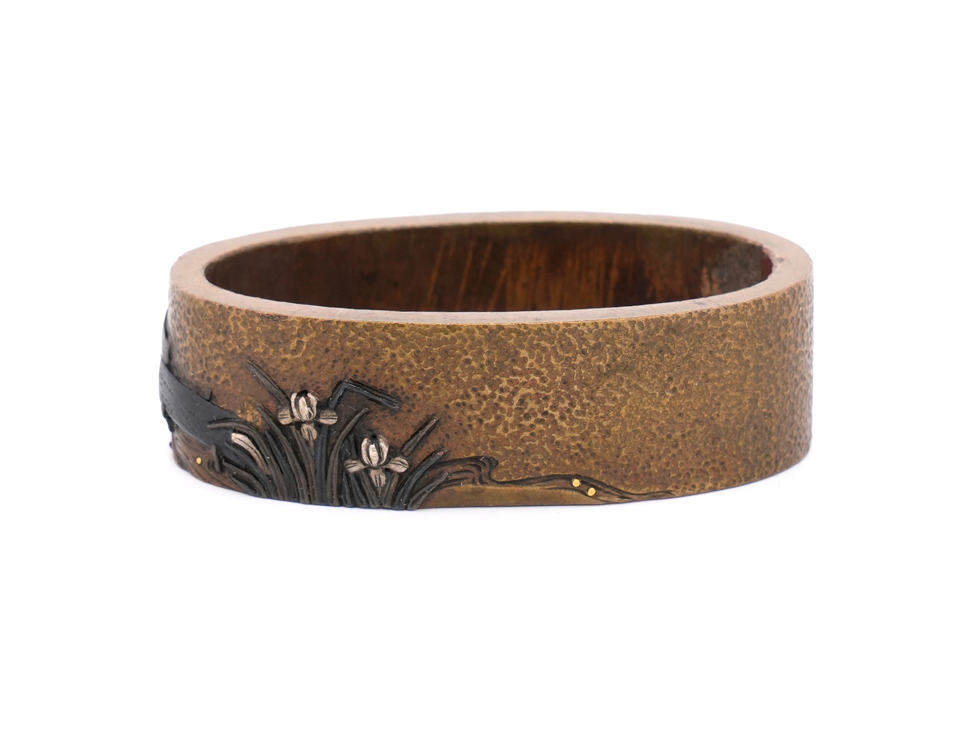 川辺に燕図縁頭 無銘Mumei 14-233 - Photo 29