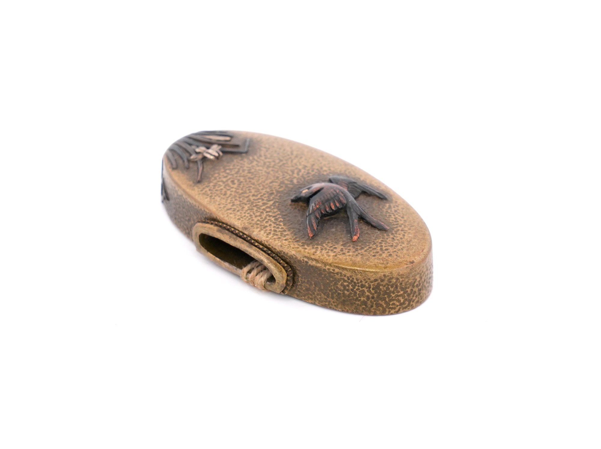 川辺に燕図縁頭 無銘Mumei 14-233 - Photo 36