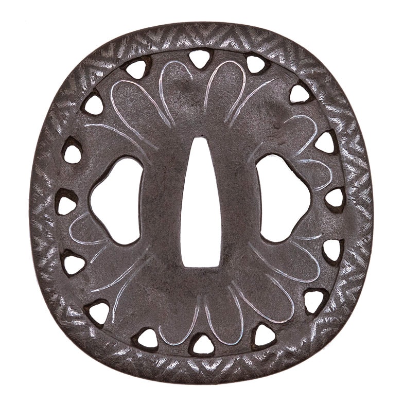 Tsuba, Higo Jingo, Kiku