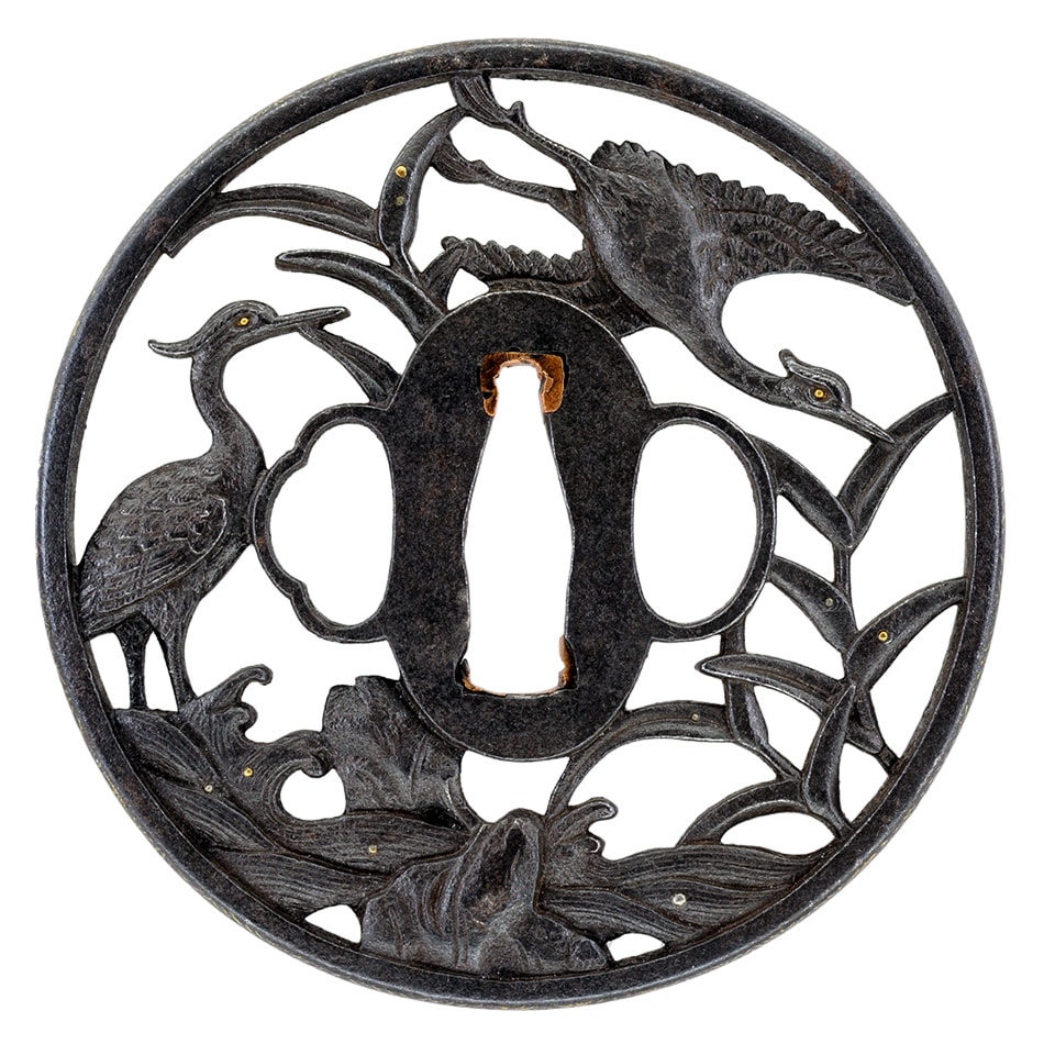 Tsuba [Kyo-Shoami Ashi-sagi-sukashi Tsuba][N.B.T.H.K] Hozon Tousougu - Photo 2