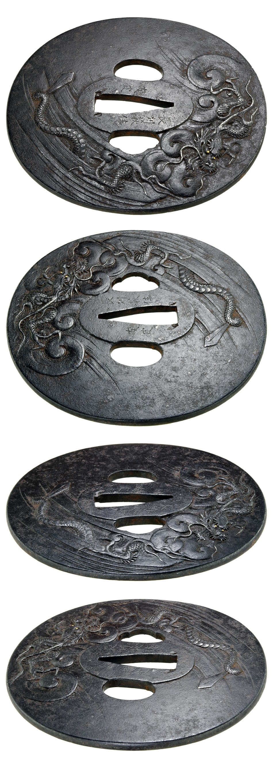 Tsuba [Chosyu Hagi-jyu Tomosada Unryu-zu Tsuba][N.B.T.H.K] Hozon Tousougu - Photo 4