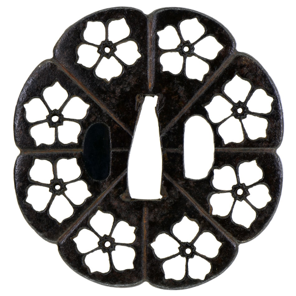 Tsuba [Myochin Hachi-kikyo-mon sukashi Tsuba][N.B.T.H.K] Hozon Tousougu - Photo 3