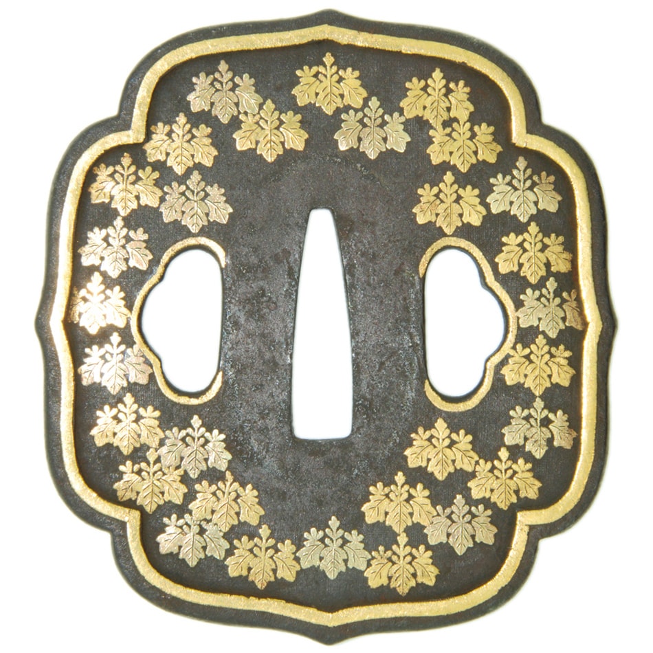 Tsuba [Kyou Komai Kirimon Tsuba][N.B.T.H.K] Hozon Tousougu - Photo 2