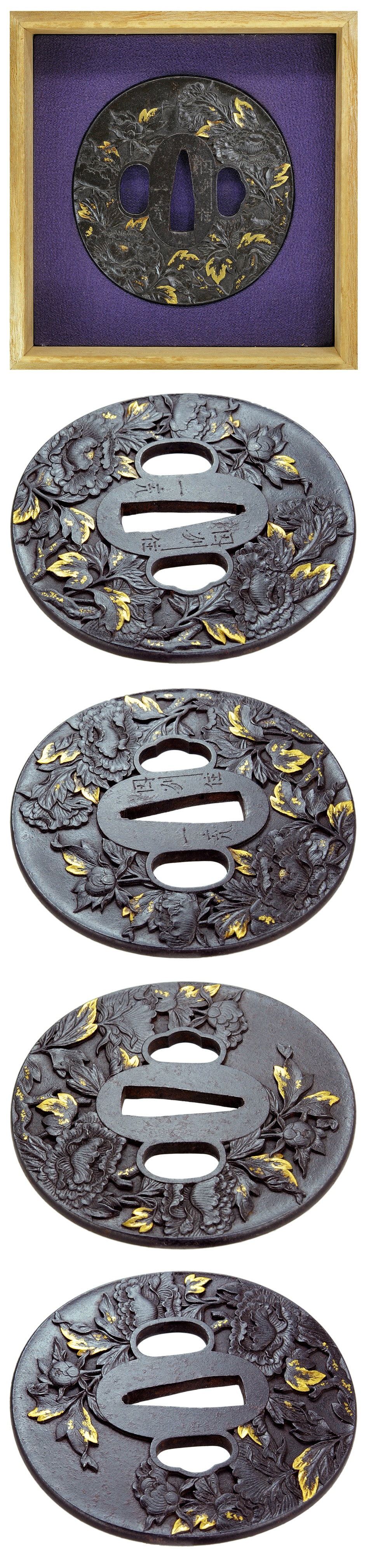 Tsuba [Botan-zu Tsuba][N.B.T.H.K]Tokubetsu hozon Tousougu - Photo 4