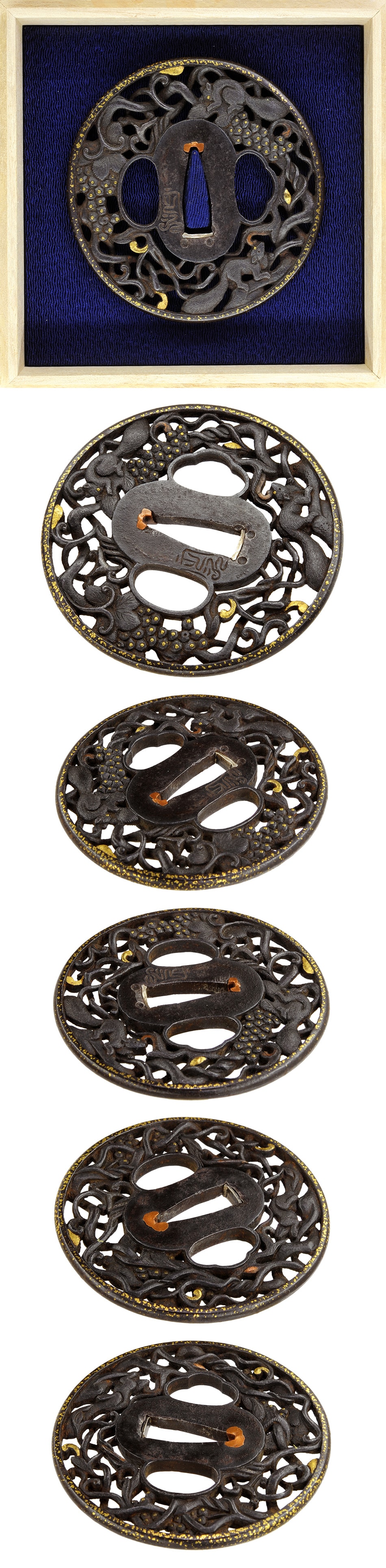 Tsuba [Sadatsugu Budo-Risu-Sukashi Tsuba][N.B.T.H.K] Hozon Tousougu - Photo 4