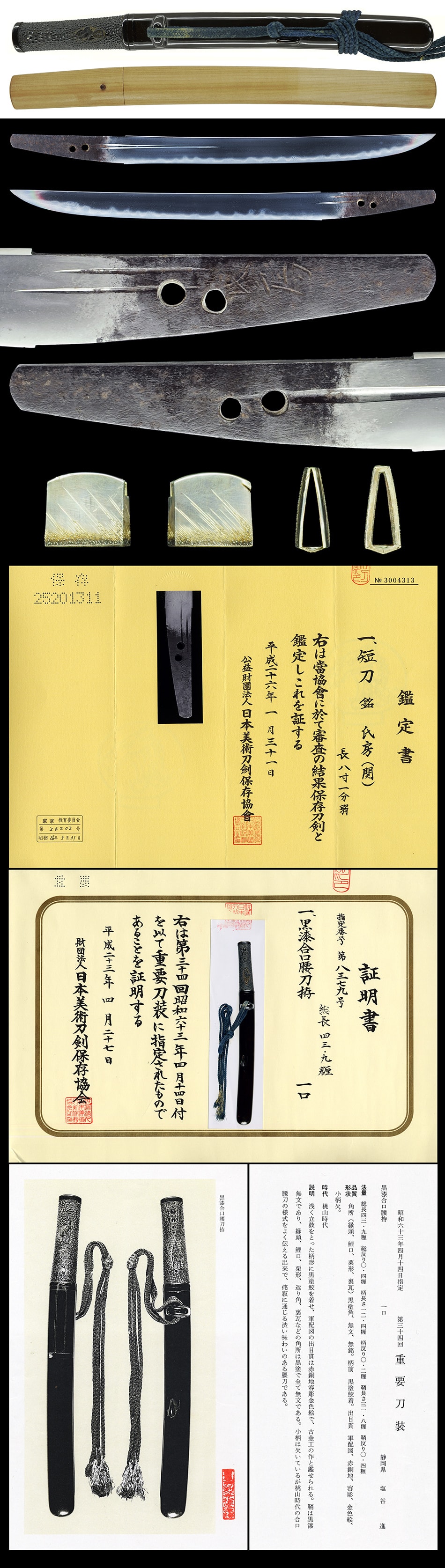 Tantou [Ujifusa] wazamono [N.B.T.H.K] Jyuyo Tousou & Hozon Token - Photo 5