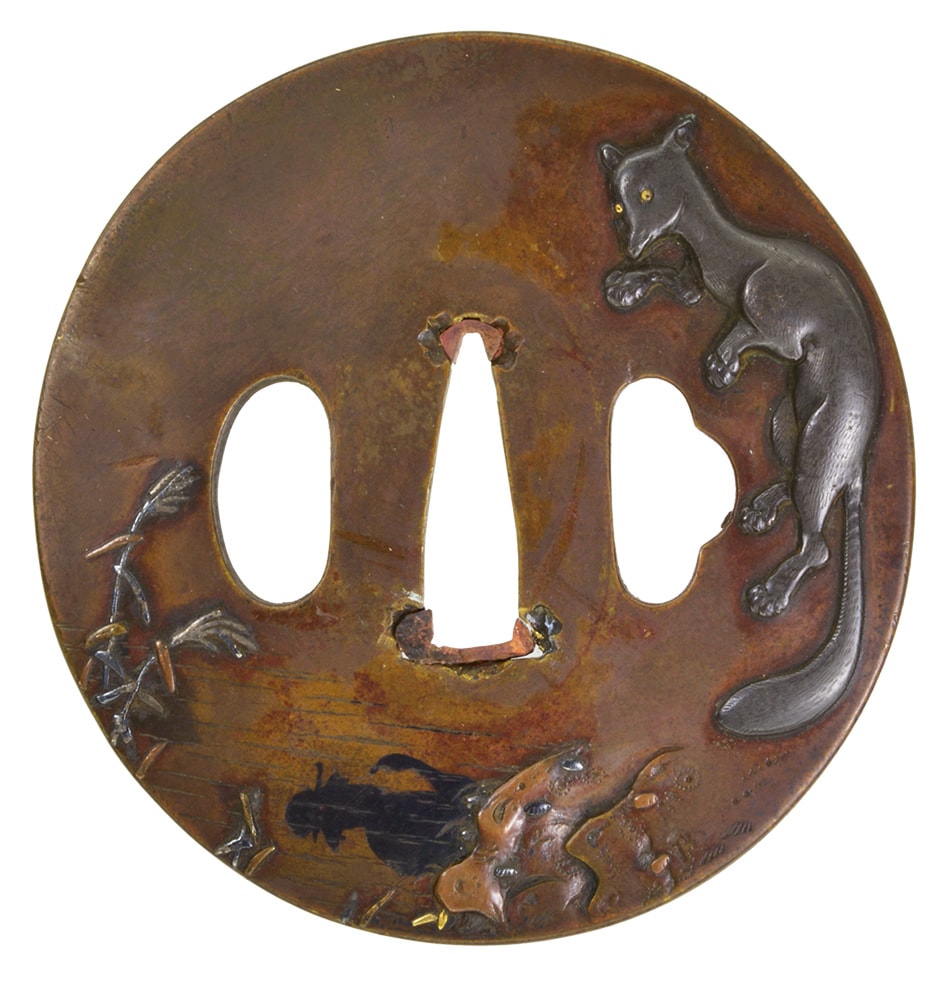 Tsuba [Mito Bakegitsune-zu Tsuba][N.B.T.H.K] Hozon Tousougu - Photo 2