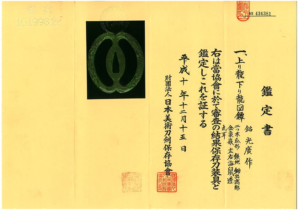 Tsuba [Mitsuhiro Noboriryu-Kudariryu-zu Tsuba][N.B.T.H.K] Hozon Tousougu - Photo 5