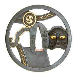 Tsuba [Odawara-jyu Masatsugu Onigawara ni Tomoe-mon Gawara][N.B.T.H.K] Hozon Tousougu