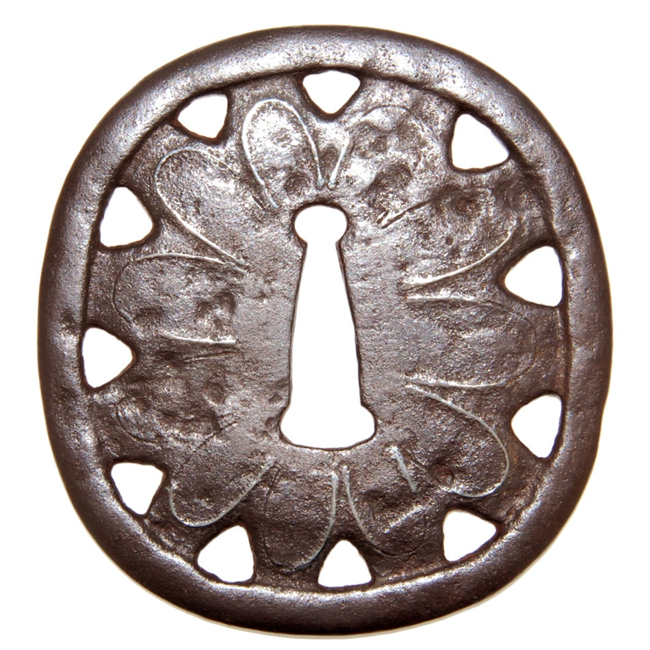 Tsuba [Jingo Kikuhana-sukashi Tsuba][N.B.T.H.K] Tokubetsu Hozon Tousougu - Photo 3