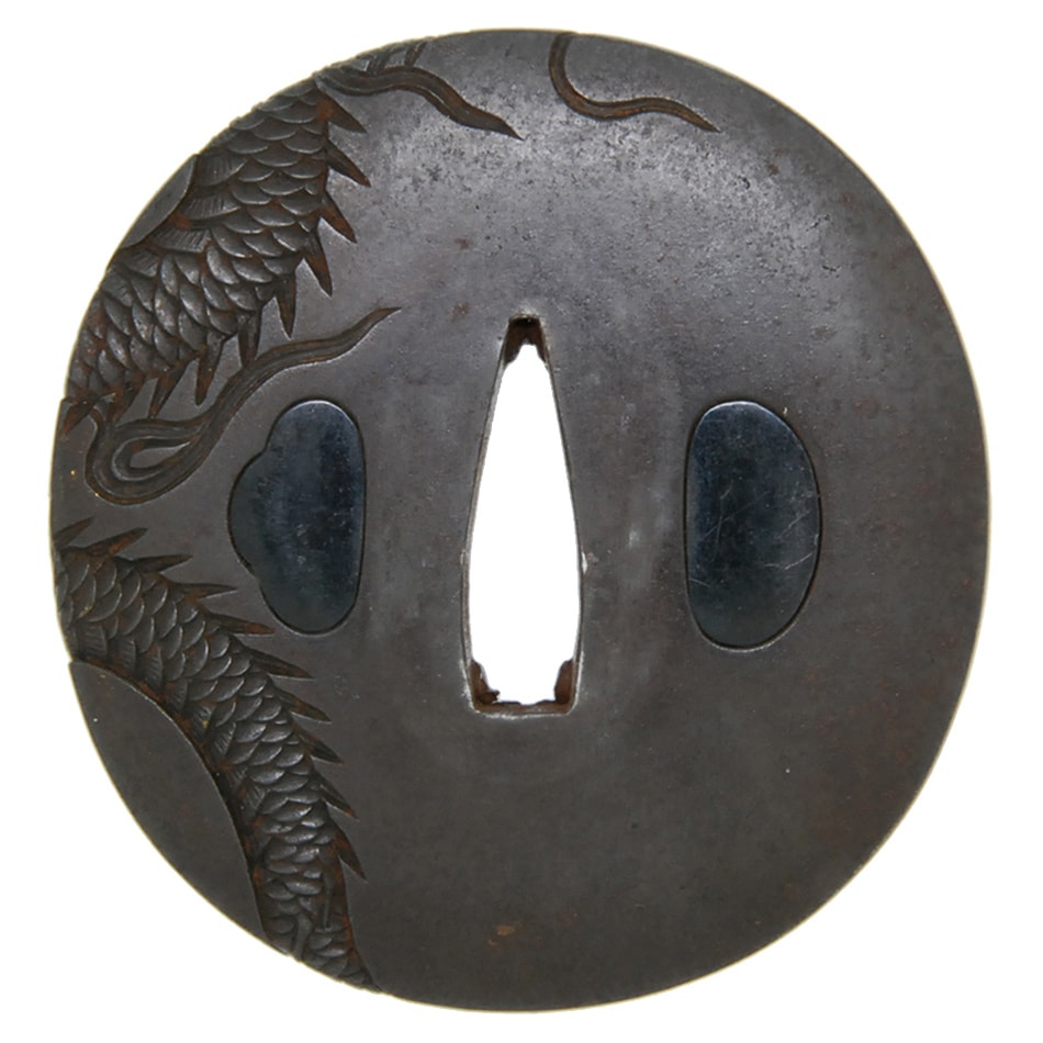 Tsuba [Seiryuuken Neijyu Ryuuno-zu Tsuba][N.B.T.H.K] Hozon Tousougu - Photo 3
