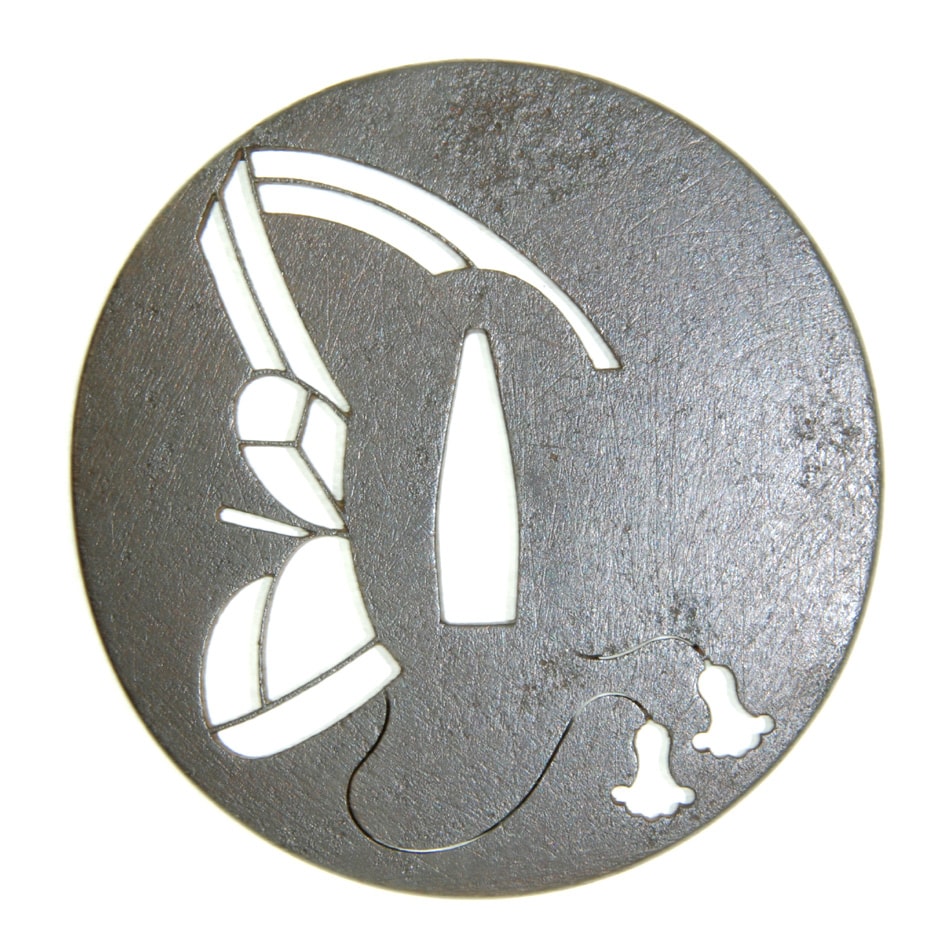 Tsuba [Mito-jyu Setsunao Kanmuri-Sukashi Tsuba][N.B.T.H.K] Hozon Tousougu - Photo 3