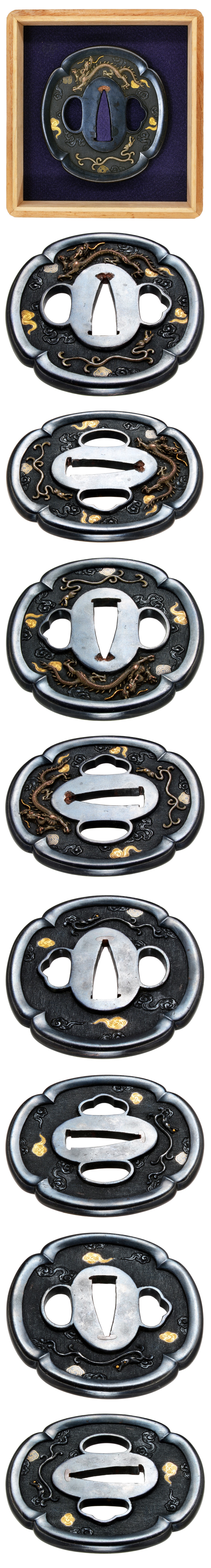 Tsuba [Mumei Ichinomiya-ha Unryu-Zu-Tsuba][N.B.T.H.K] Hozon Tousougu - Photo 4