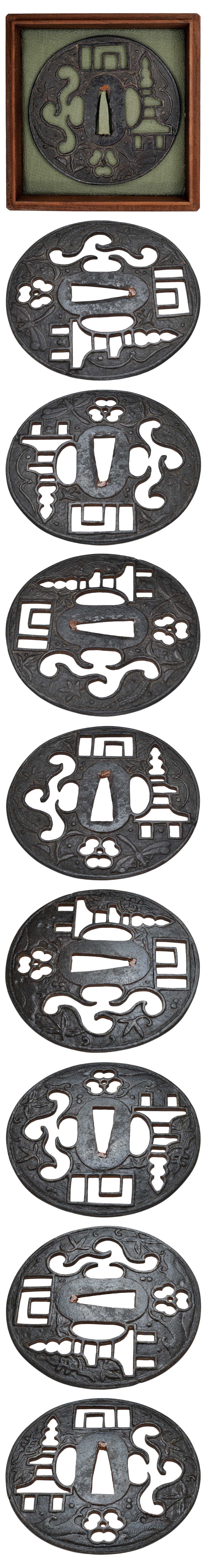 Tsuba [Mumei Kamakura Mon-sukashi-moyo-chirashi-zu-Tsuba][N.B.T.H.K] Hozon Tousougu - Photo 4