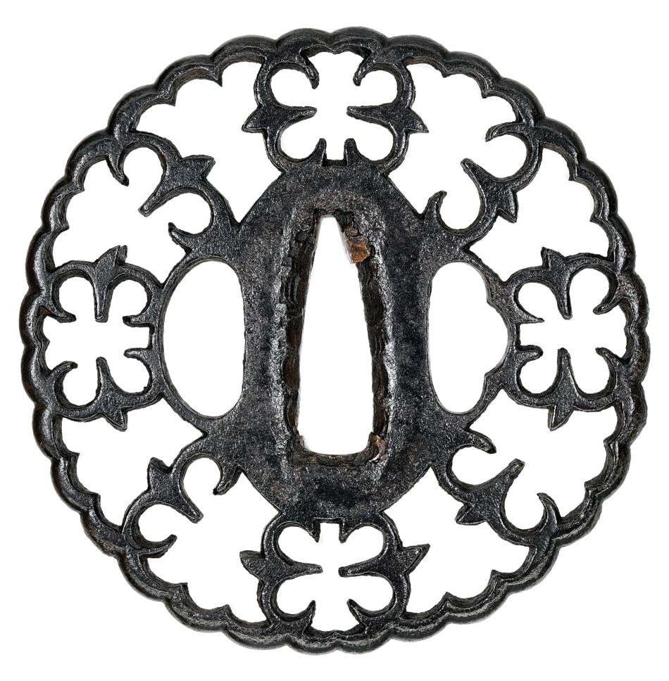 Tsuba [Mumei Owari Karigane-sukashi-Tsuba][N.B.T.H.K] Hozon Tousogu - Photo 2