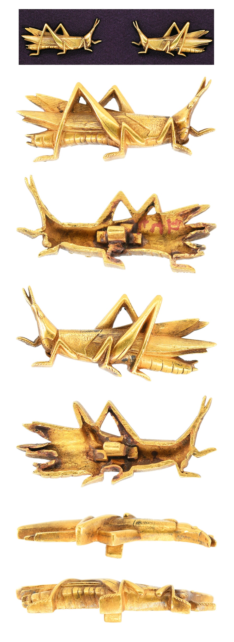 Menuki [Mumei Kyokinko Inago-Zu] [N.B.T.H.K] Hozon Tousougu - Photo 3