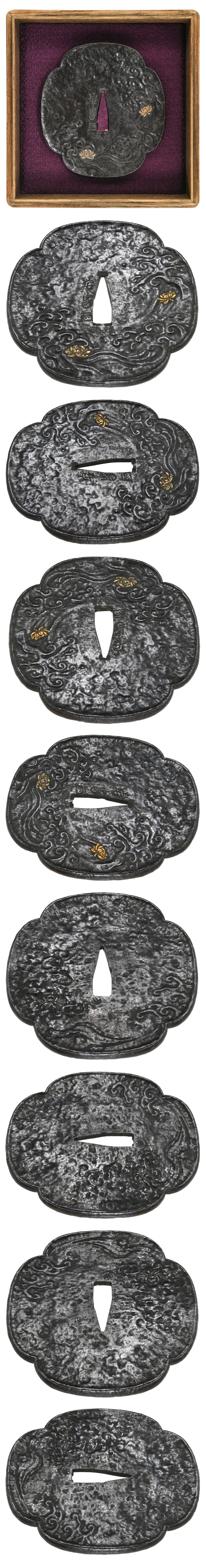 Tsuba [Yasuie(Kao) Kikusui-zu Tsuba][N.B.T.H.K] Hozon Tousougu - Photo 4