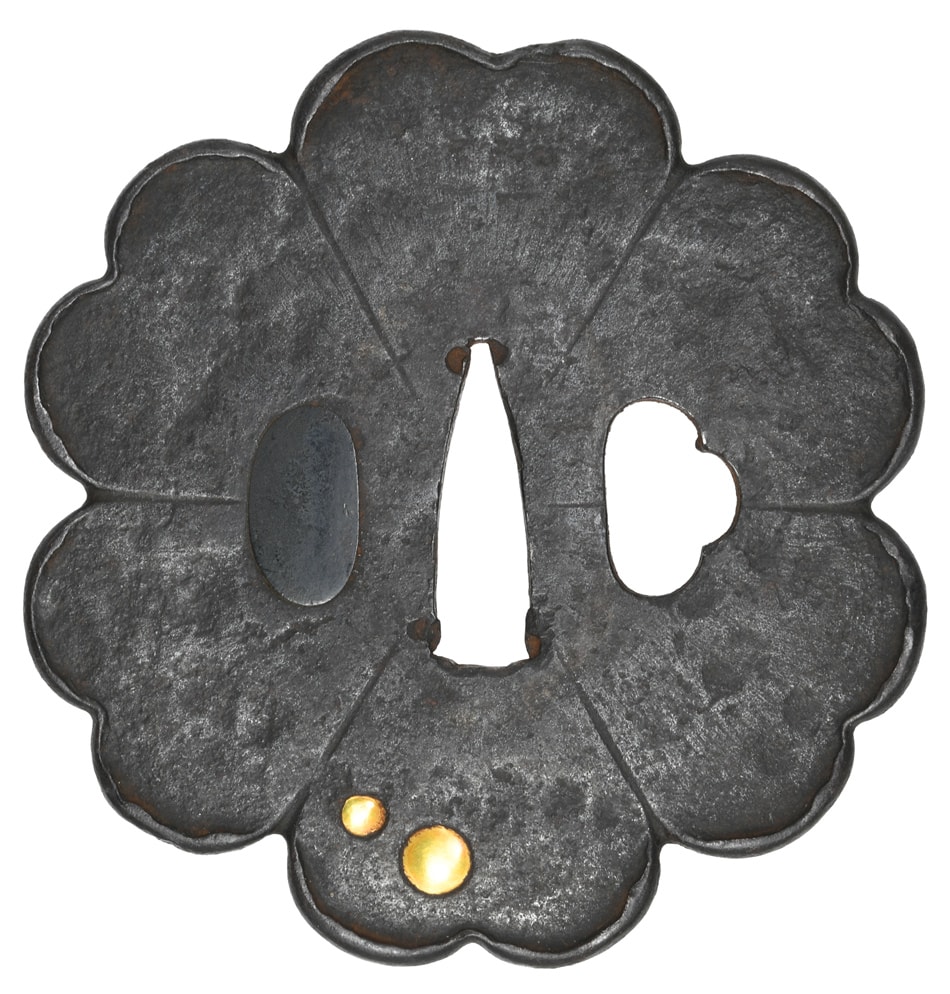 Tsuba [Tansyu-ju Sadamasa Hana-ni-Tsuyu-zu Tsuba][N.B.T.H.K]Tokubetsu Hozon Tousougu - Photo 3