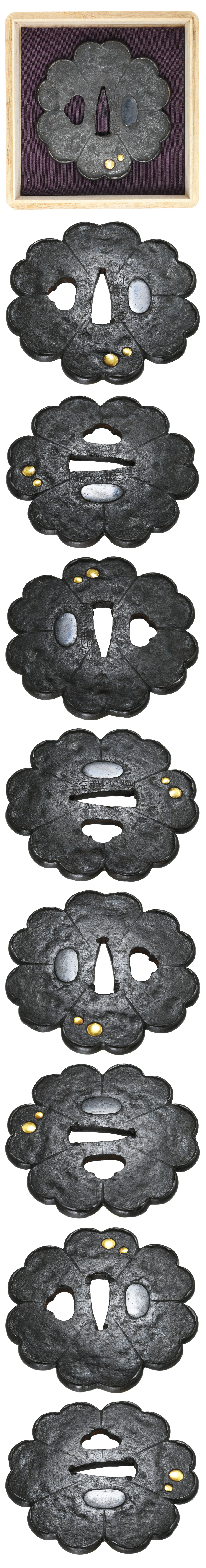 Tsuba [Tansyu-ju Sadamasa Hana-ni-Tsuyu-zu Tsuba][N.B.T.H.K]Tokubetsu Hozon Tousougu - Photo 4