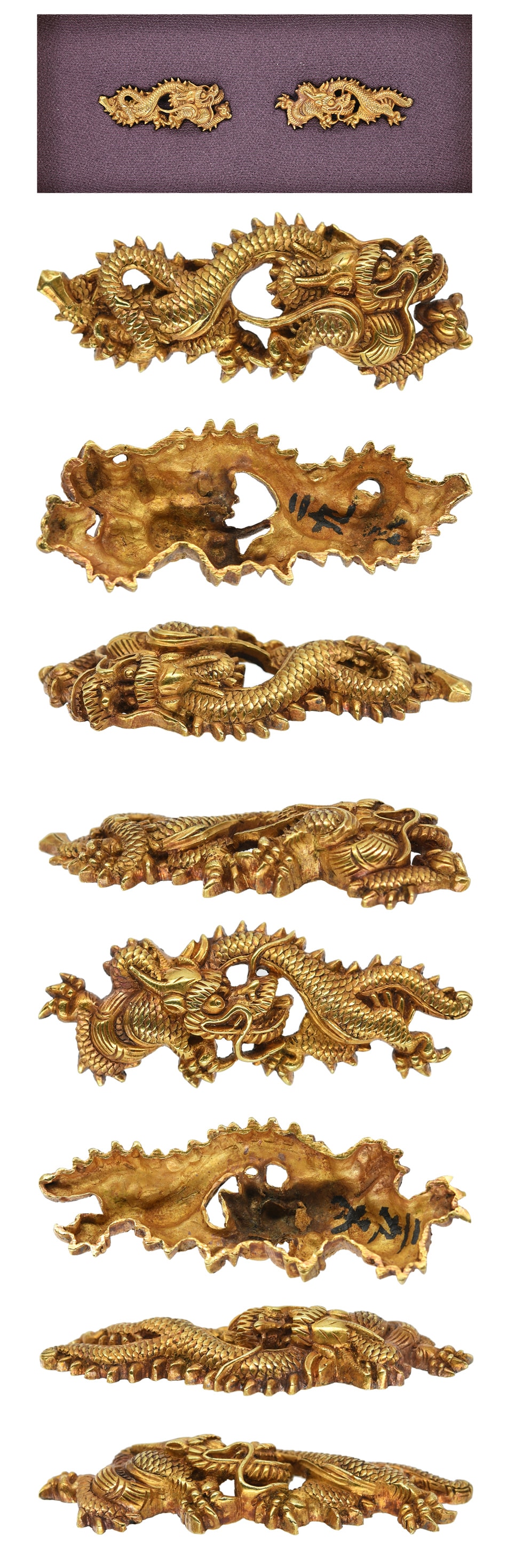 Menuki[Mumei Kyo-kinko Hairyu-Zu] [N.B.T.H.K] Tokubetsu Hozon Tousougu - Photo 3