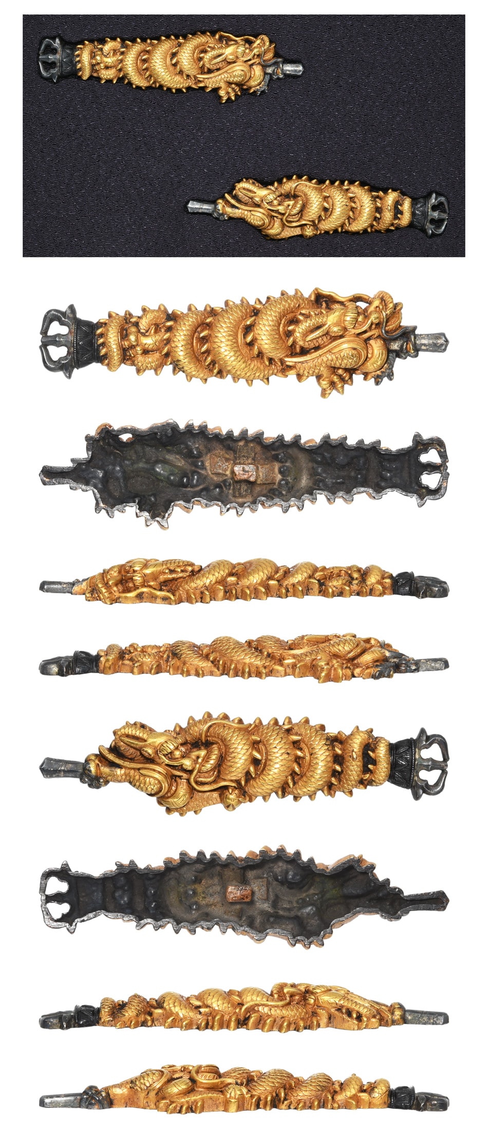 Menuki[Mumei Mito Kurikara-ryu-zu] [N.B.T.H.K] Hozon Tosogu - Photo 3