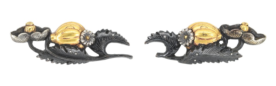 Menuki[Mumei Kyo-kinko Keshi-zu] [N.B.T.H.K] Hozon Tosogu - Photo 2