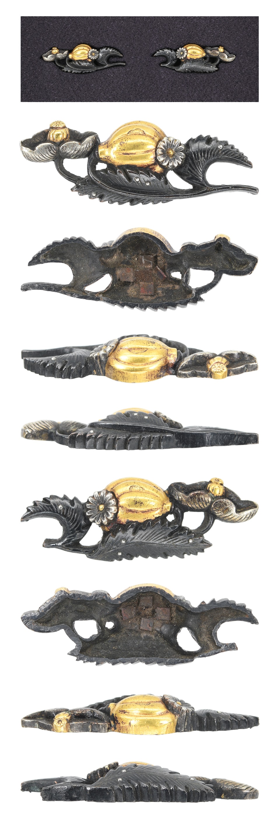 Menuki[Mumei Kyo-kinko Keshi-zu] [N.B.T.H.K] Hozon Tosogu - Photo 3